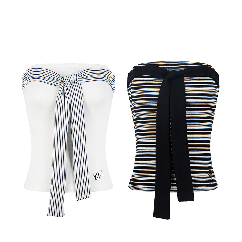 Bow Crop Top for Women, Fitted Slimming Embroidered Knit Vest
