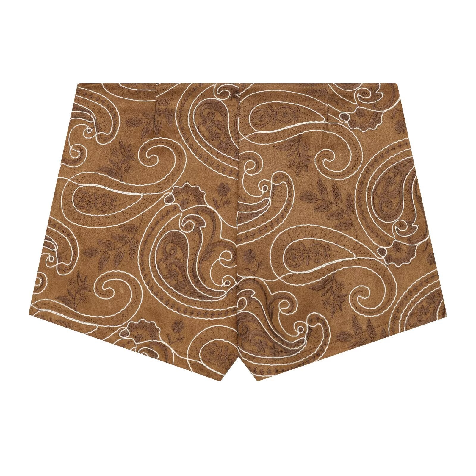 Spicy girl embroidery imitation suede leather skirt pants