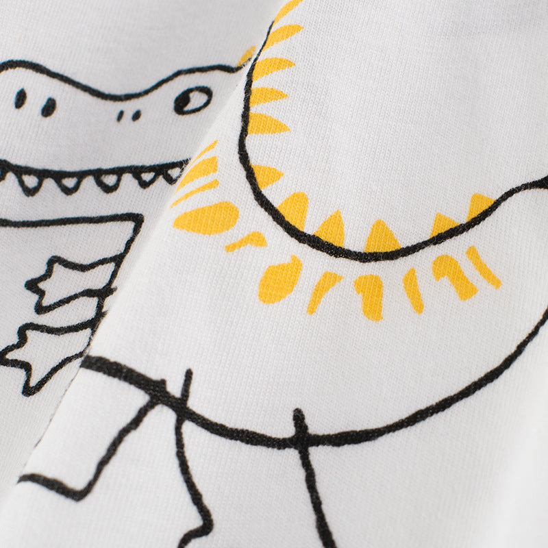Dinosaur Print Kids' Short Sleeve T-Shirt for Boys