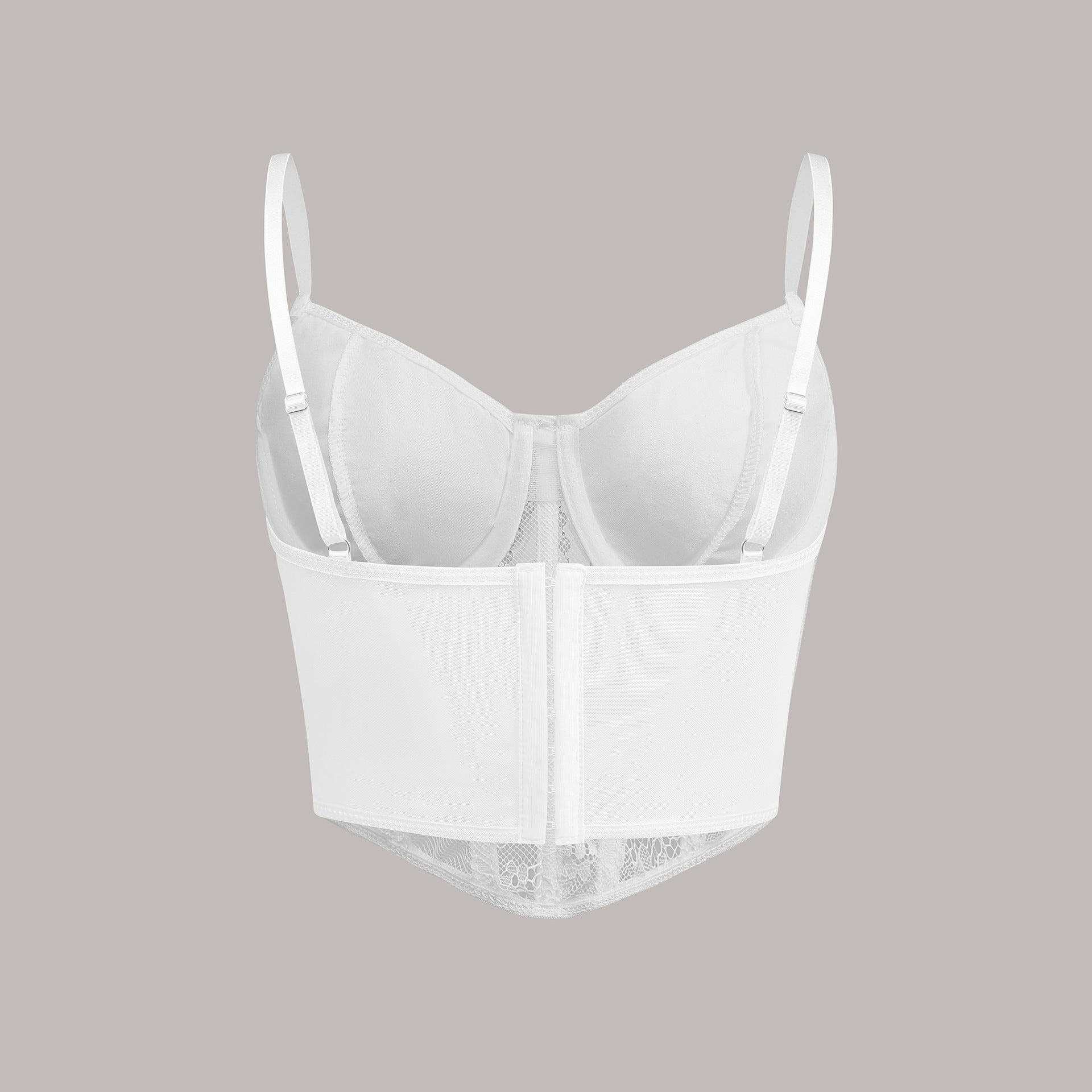 Lace Fitted Bustier Boned Crop Top
