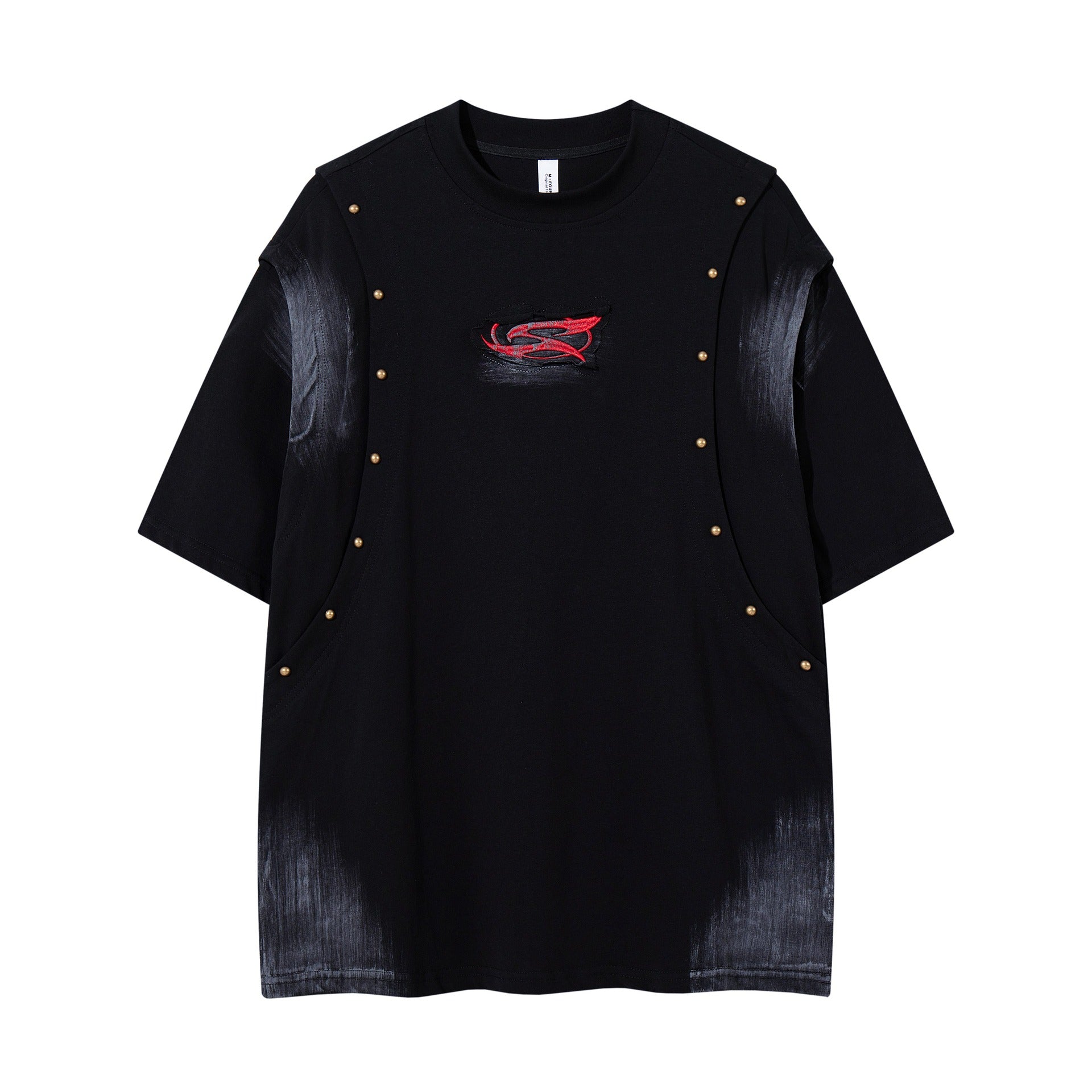 Make vintage rivets with gradient short sleeves