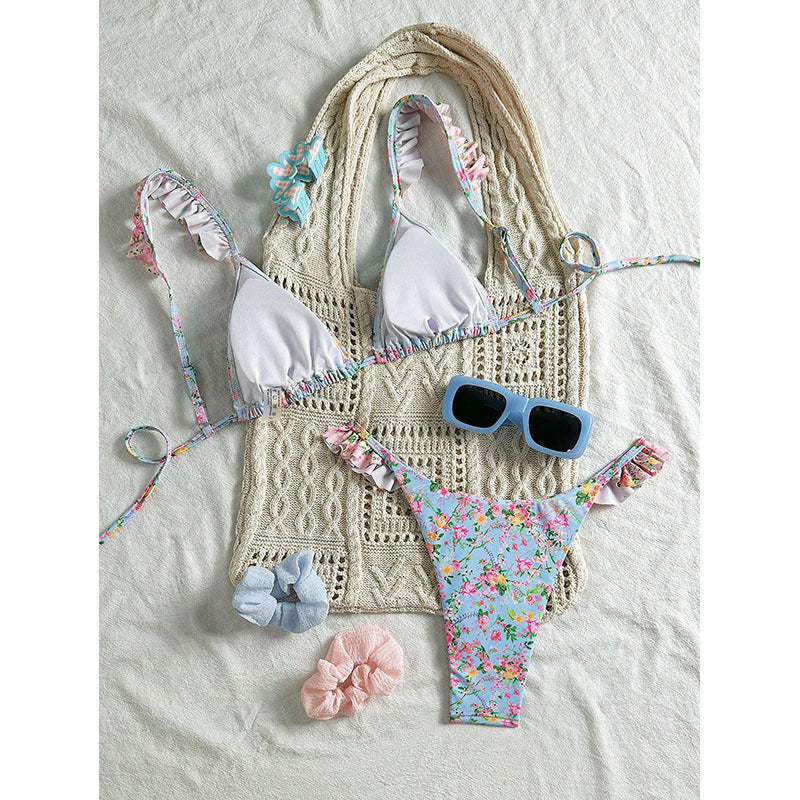 Lace up bikini high waist