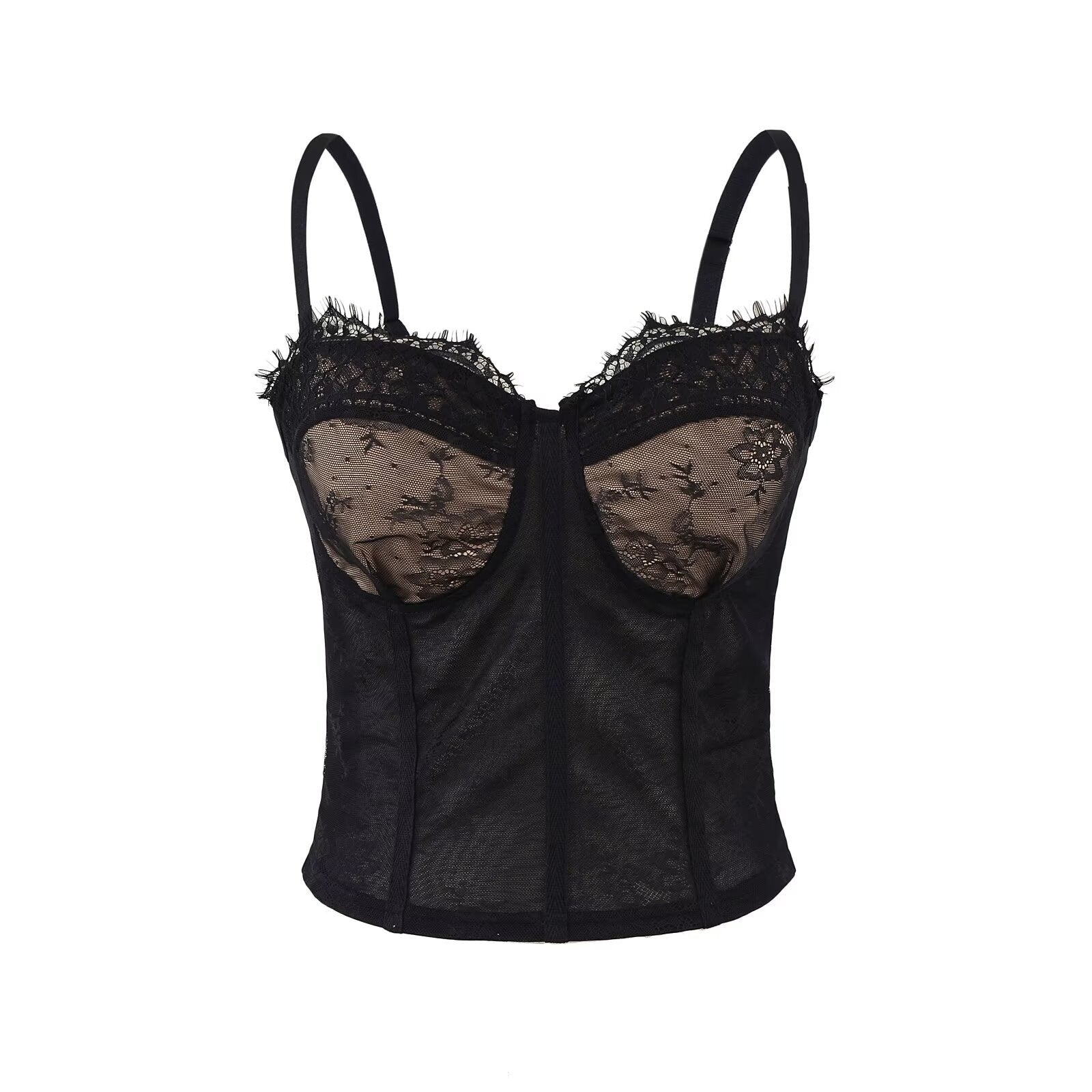 Sexy slim lace cup suspender