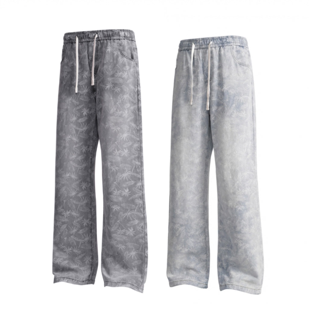Lightweight Linen-Style Straight Leg Jeans for Men