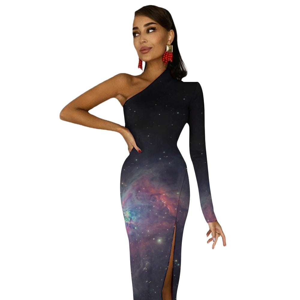 Half Sleeve Slit Dress
