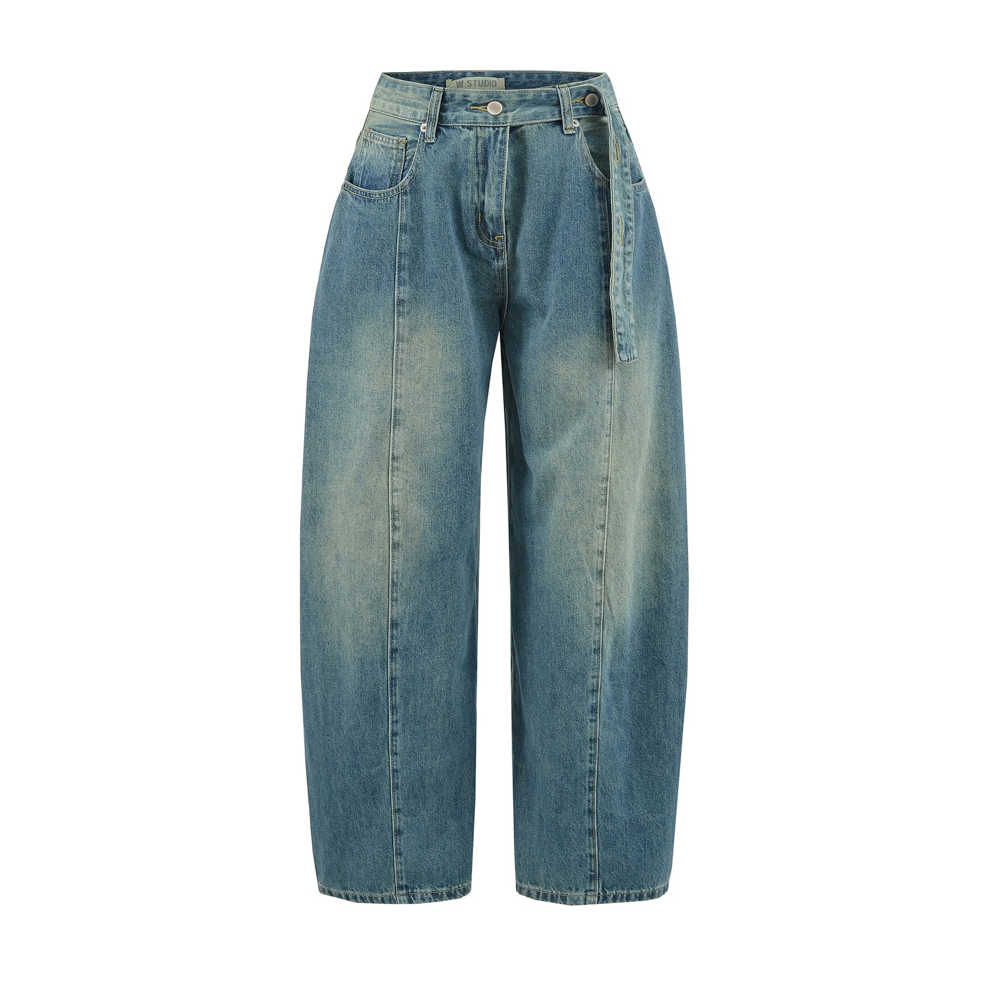 Mid-Waist Wide-Leg Dagger Cut Jeans for Women  Pear Shape Loose Hip-Hiding Slimming Dagger Pants Scythe Pants