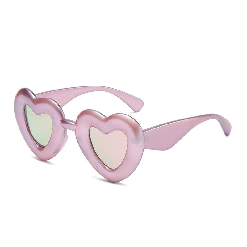 Design cute heart glasses love polarized sunglasses for women