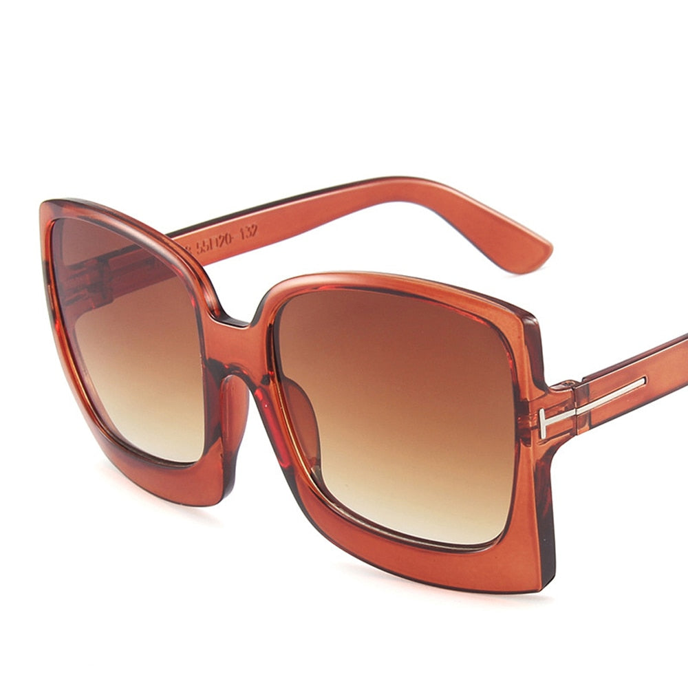 Square Sunglasses Women Vintage Brand Oversize Sun Glasses Black Gradient Female Glasses Men UV400