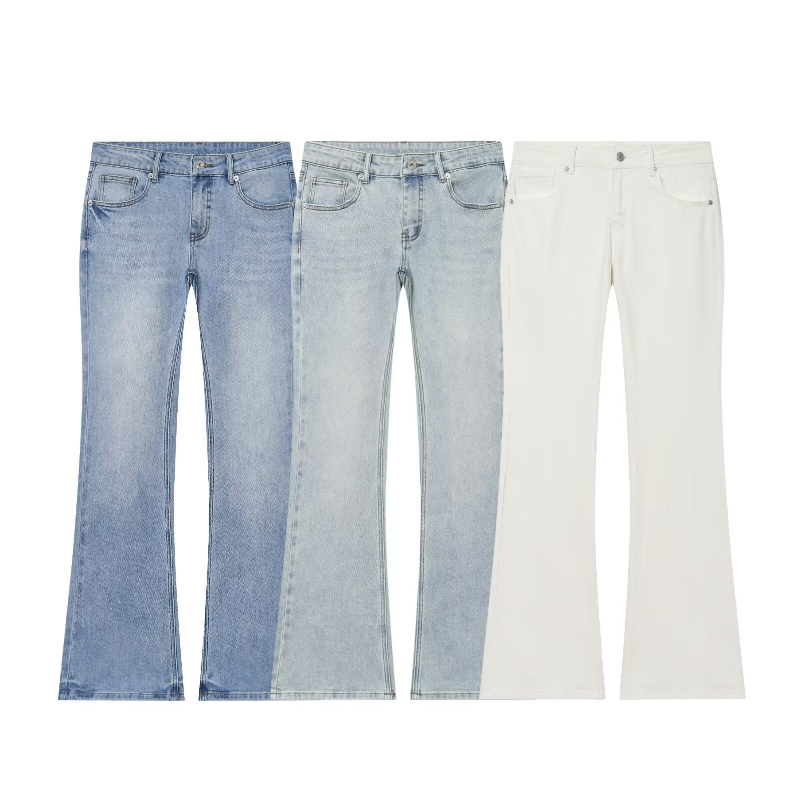 Retro style low waisted flared jeans