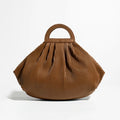 Winter Trend Women Pleated Dumpling Top Handle Purse Ruched Stylish Crossbody Bag Retro Solid Color Hasp Shoulder Handbag