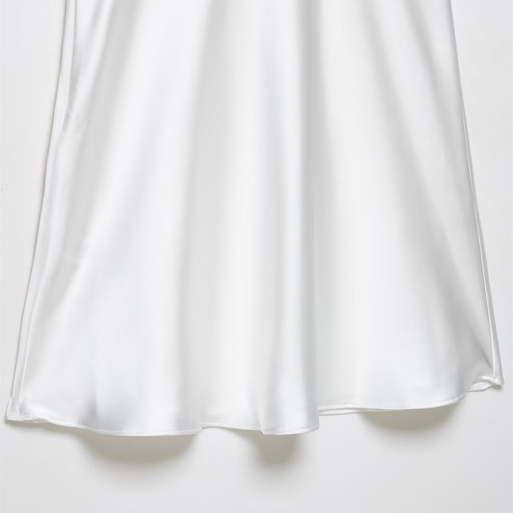 Elegant satin textured slit dress