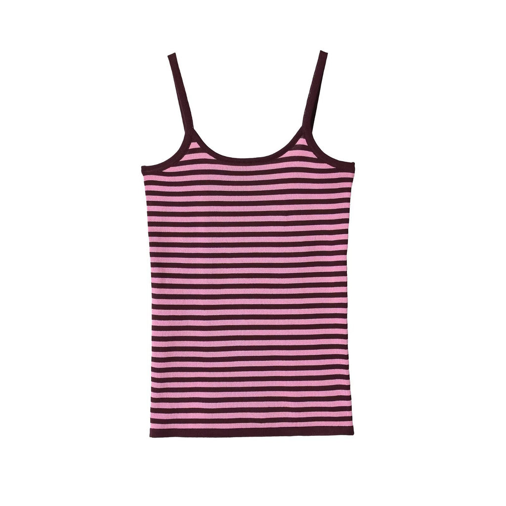 Spicy girl striped knitted camisole top