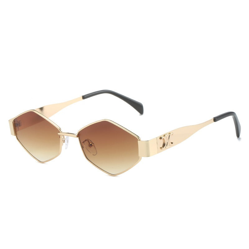 New triangular glasses, European and American ins, internet celebrity geometric polygon glasses, personalized hip-hop sunglasses