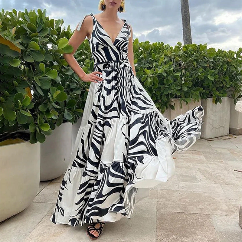 Butterfly Tie-Up One-Piece Swimsuit for Women Beach Vacation Set Dress