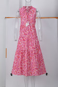 Sleeveless V-neck printed dress