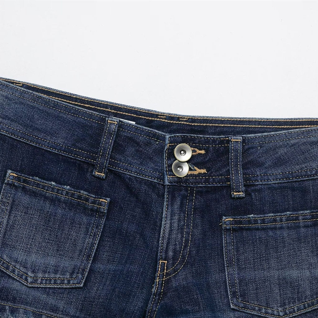 Street low rise mini denim shorts