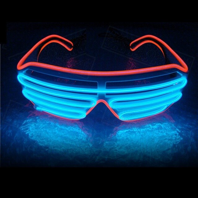 Double-colored Neon Luminous Glasses Flashing Eyeglass Party Wire LED Light Glasses Halloween Fluorescent Glowing Glasses Party