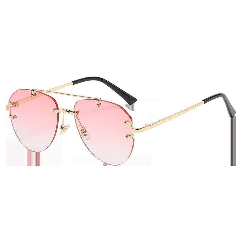 Vintage Rimless Alloy Pilot Sunglasses for Men  Women Gradient Sun Glasses Female Metal Retro Luxury Shades Eyewear