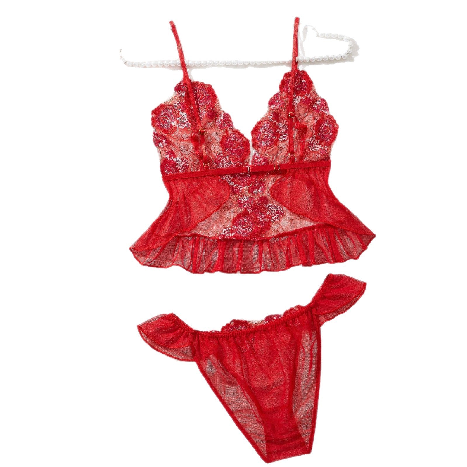 Lace soft cup camisole lingerie set