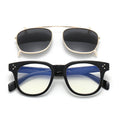Retro square sunglasses, multi-purpose set, plastic metal clip, myopia glasses, male