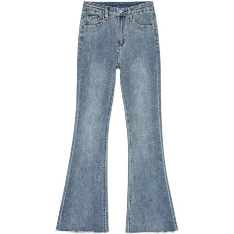Blue Plus Size High Waist Slimming Pear Shape Elastic Pants Trendy