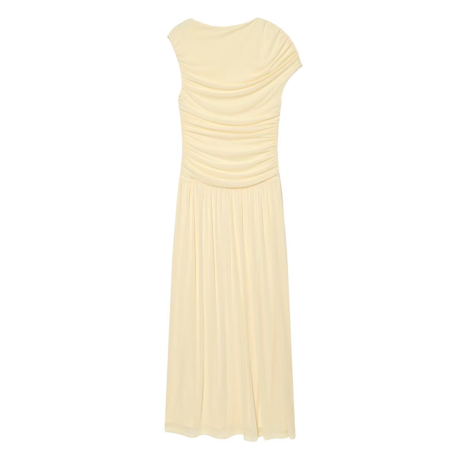 Commuter style pleated mesh dress