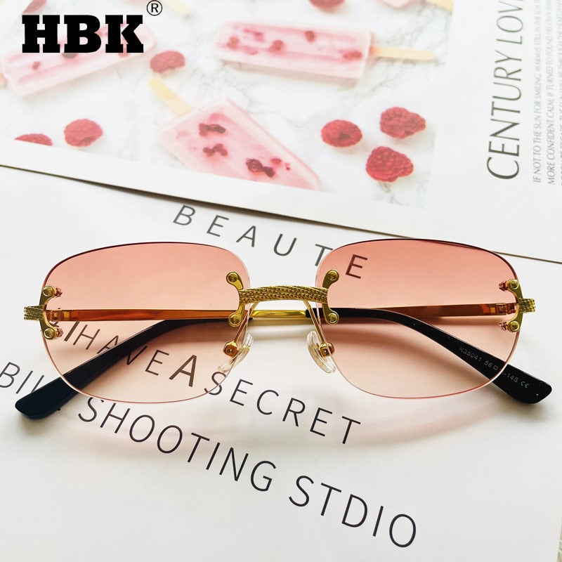 Rimless Sunglasses Women Retro Square Frameless Sun Glasses Men In Bulk Vendor Sun Glasses For Women Fashion