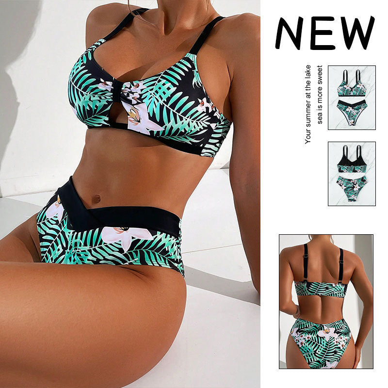 Printed Bikini Swimwear for Women, Strap Bikini Set, Wholesale