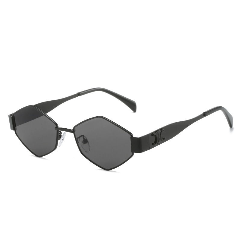 New triangular glasses, European and American ins, internet celebrity geometric polygon glasses, personalized hip-hop sunglasses