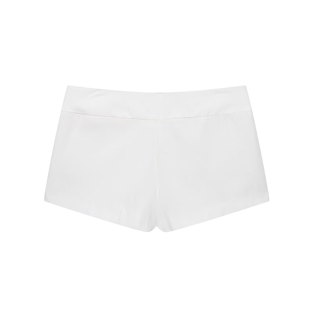 Zipped Front Wrap-Neck Top + Shorts Set
