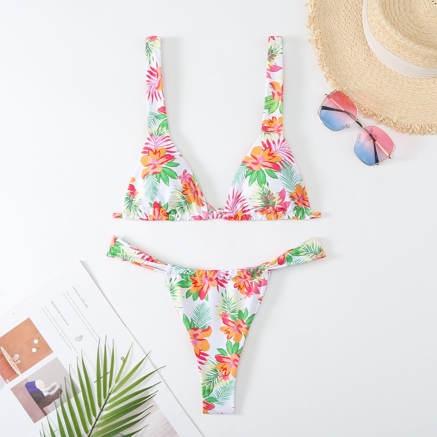 Printed bikini double-sided