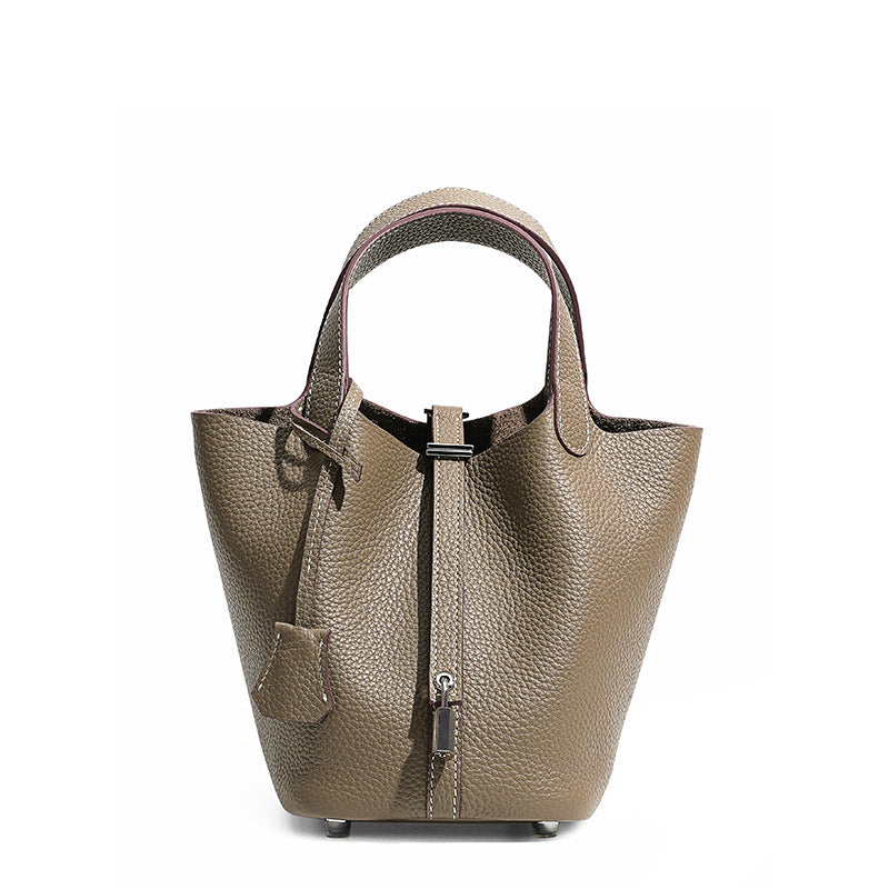 Head layer cowhide bucket bag women's leather high-end handbag