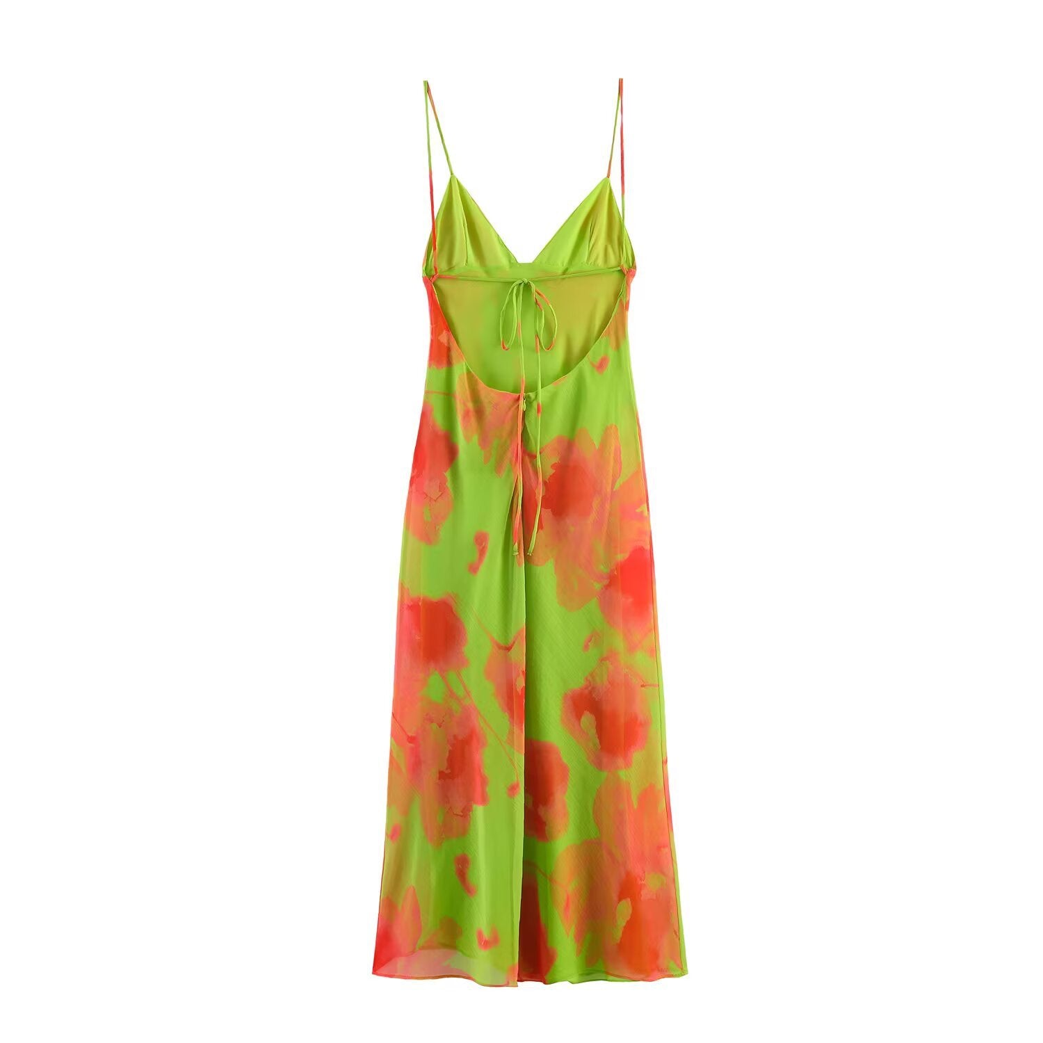 Spicy Girl Printed Strap Flute Dress