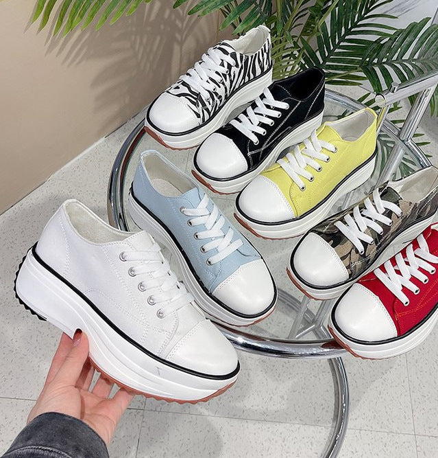 Low cut thick soled canvas shoes for women canvas thick soled canvas shoes