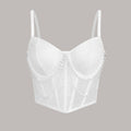 Lace Fitted Bustier Boned Crop Top