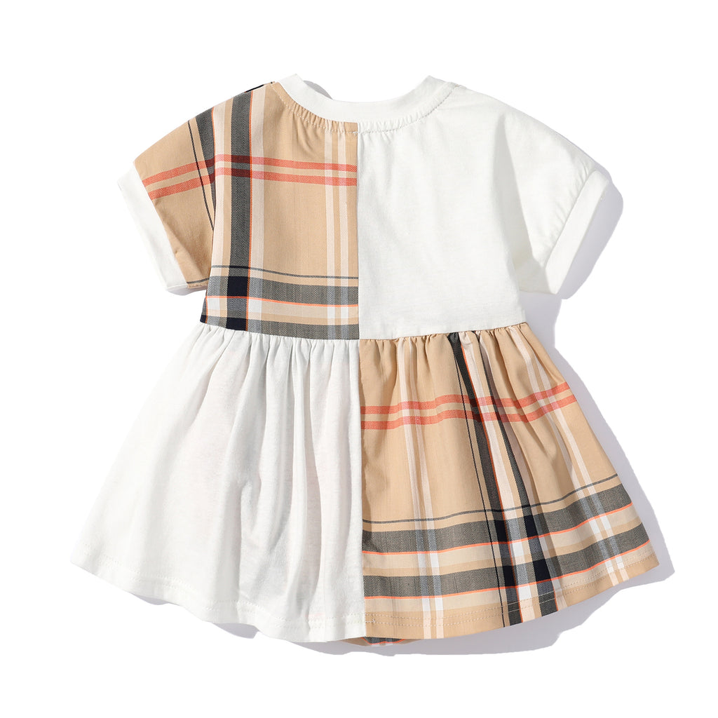 Checkered short sleeved baby jumpsuit