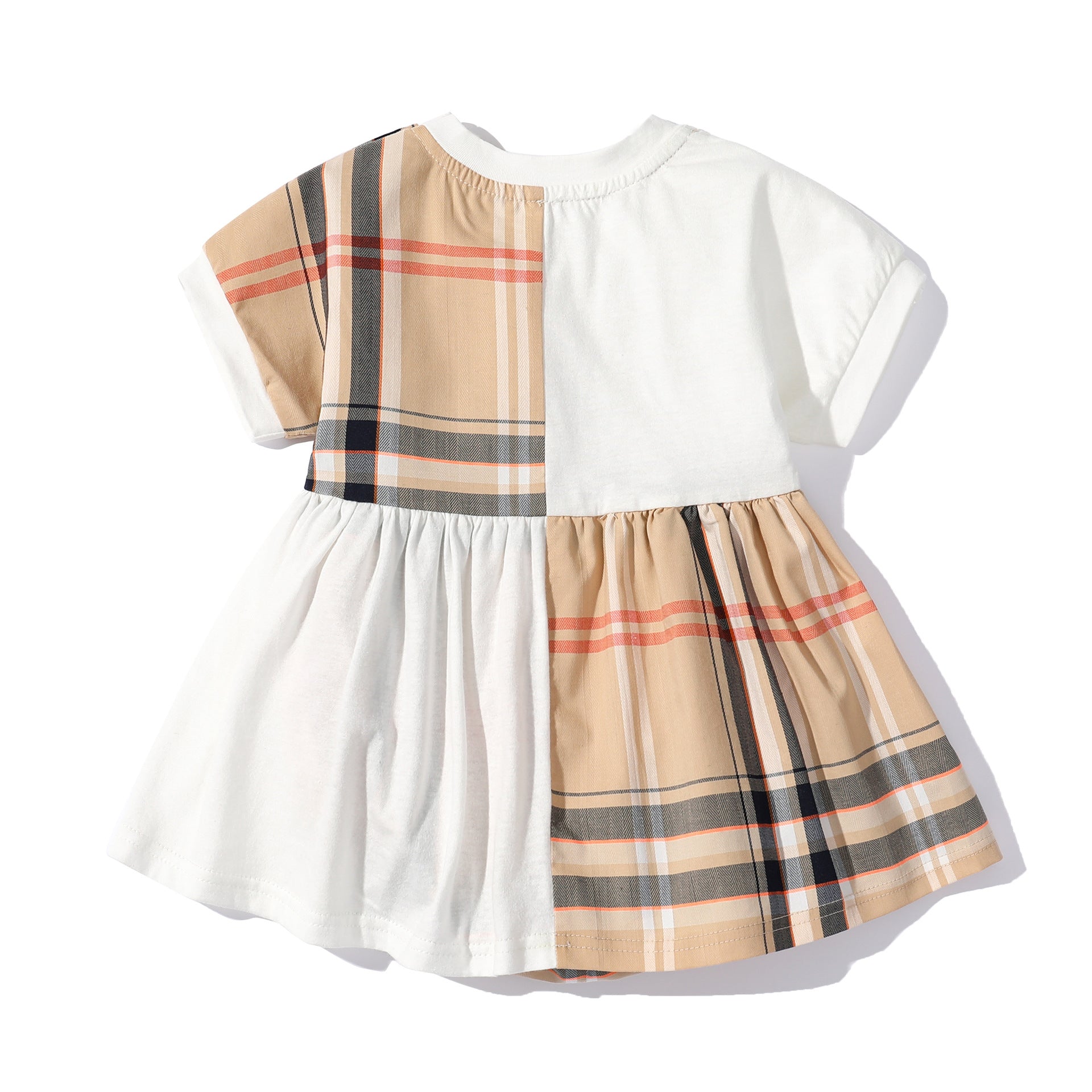 Checkered short sleeved baby jumpsuit