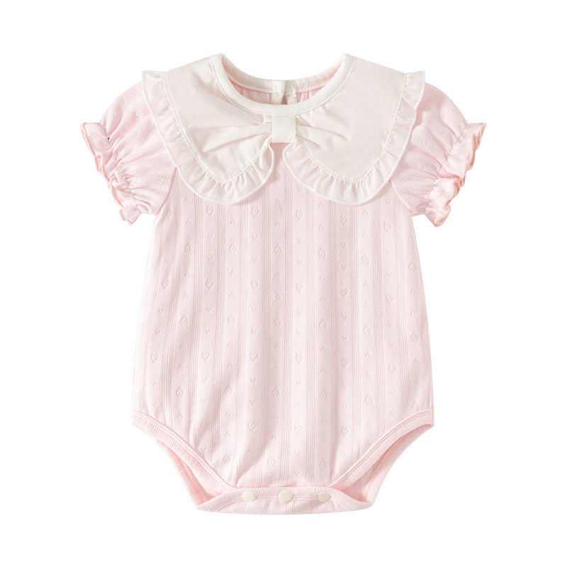 Flip collar short sleeved jumpsuit