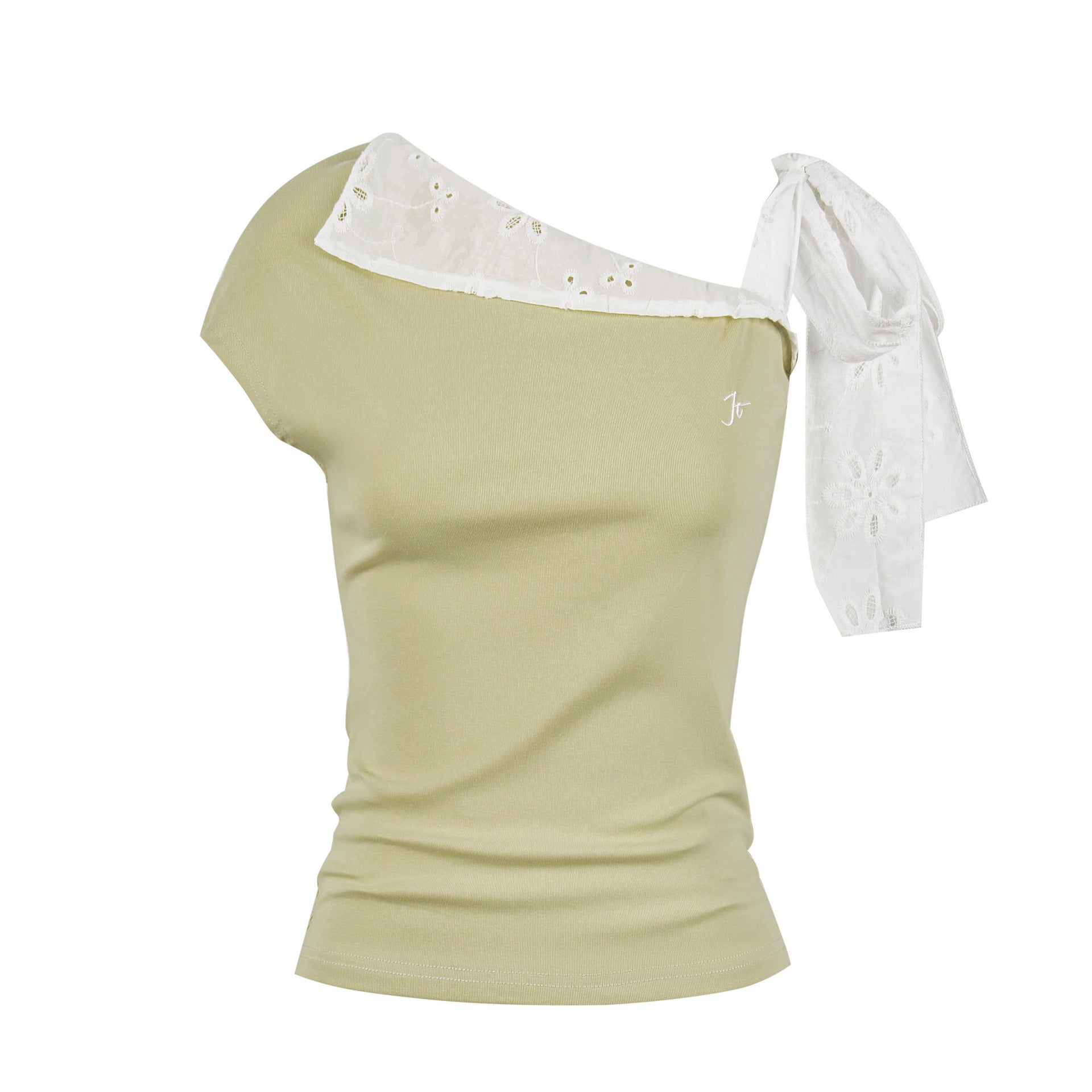 Spliced Casual Short Sleeve Letter Embroidery T-shirt Women's Summer Fashion Top