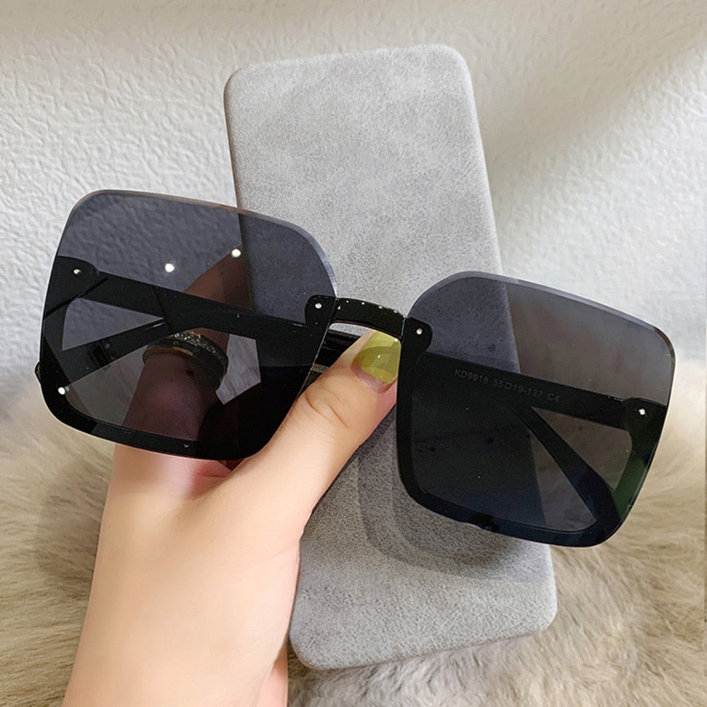 Gradient Square Sunglasses Women Vintage Oversized Sun Glasses Men Brand Designer Trend Colored Glasses Outdoor UV400