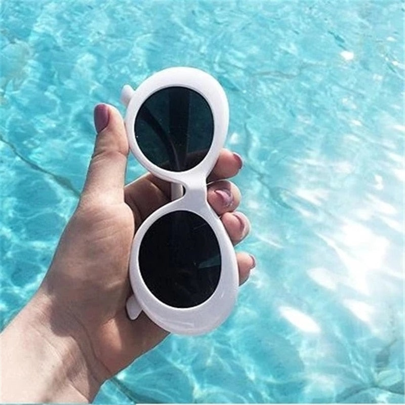New Glasses Oval Sunglasses Ladies Glasses Trendy Hot Vintage Retro Sun Glasses Women's UV400
