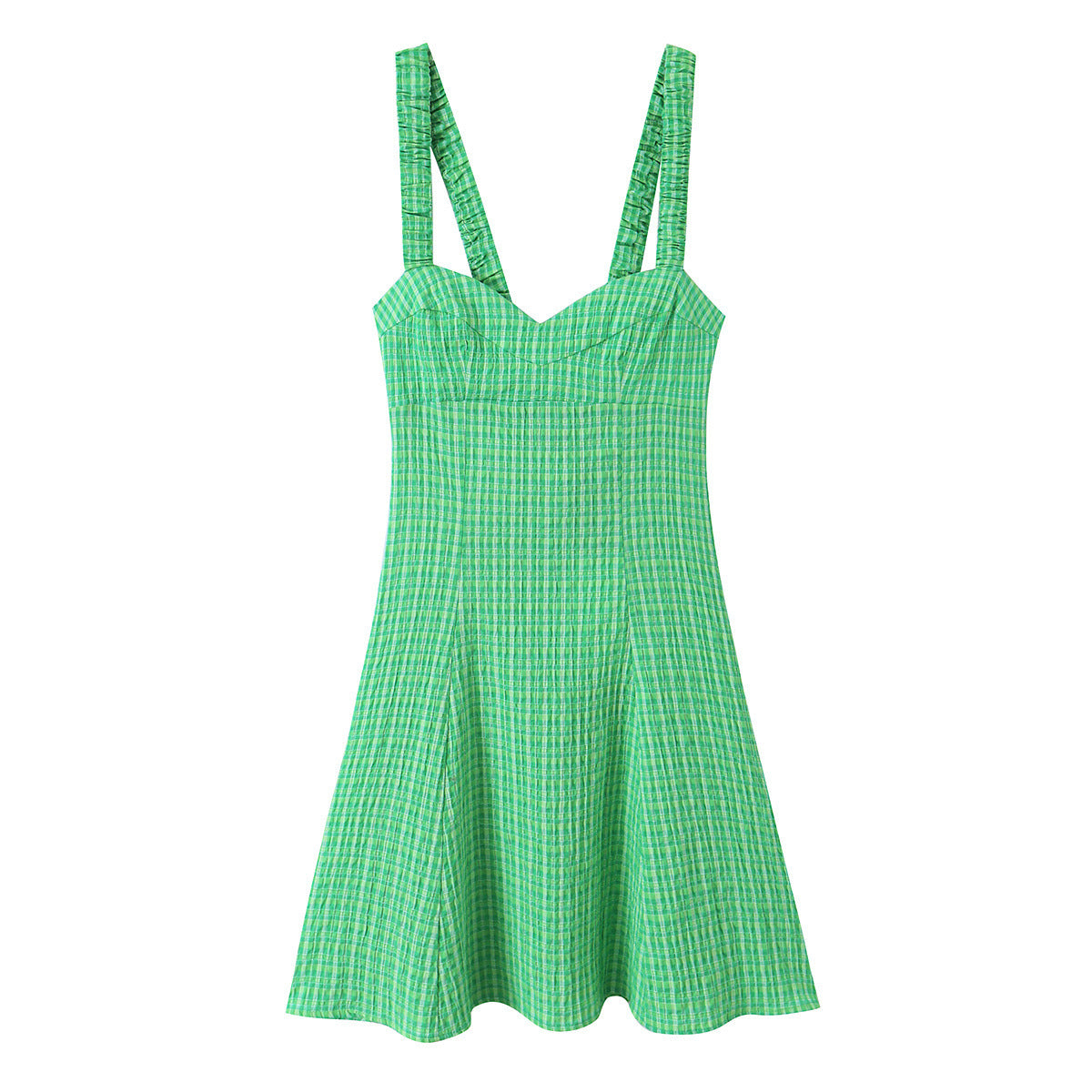 Spicy girl small plaid suspender short dress