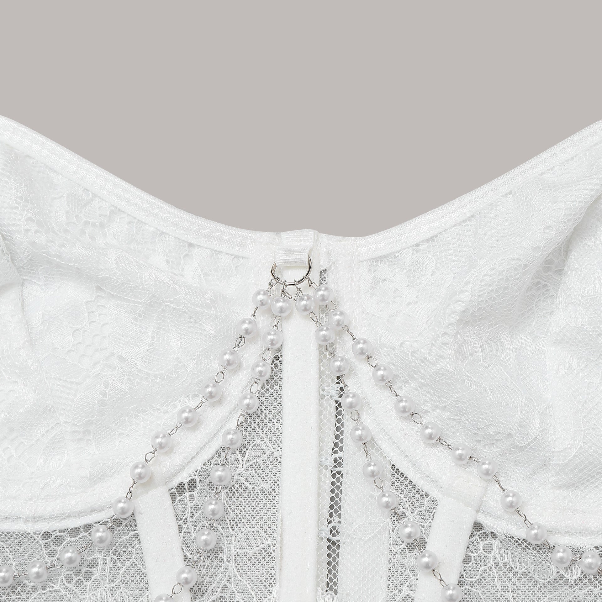 Lace Fitted Bustier Boned Crop Top