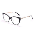 TR90 Anti-Blue Light Cat Eye Retro Glasses Frame New Personality Flat Mirror European And American Metal Trend Glasses Frame