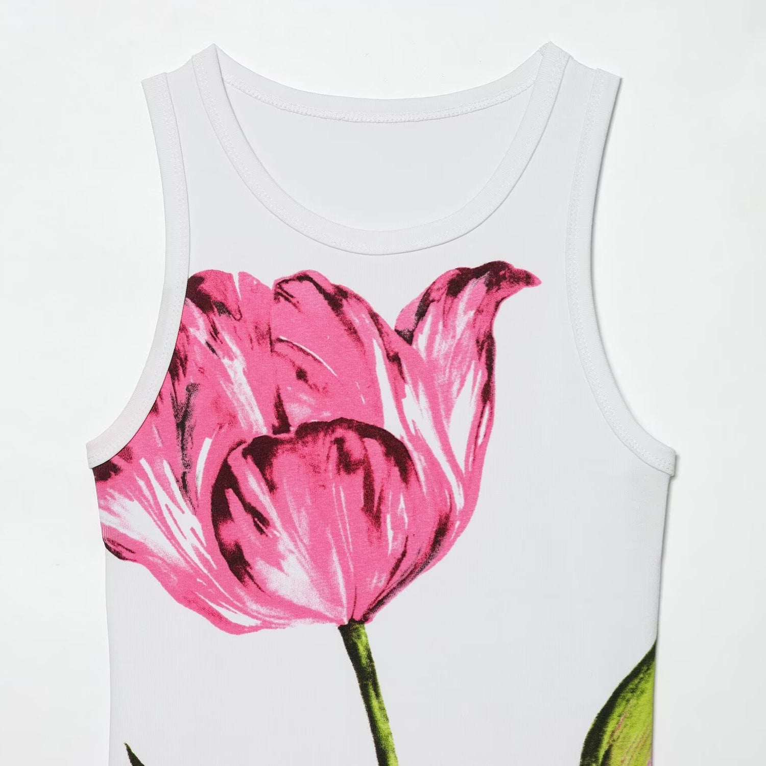Retro style spicy girl printed sleeveless T-shirt