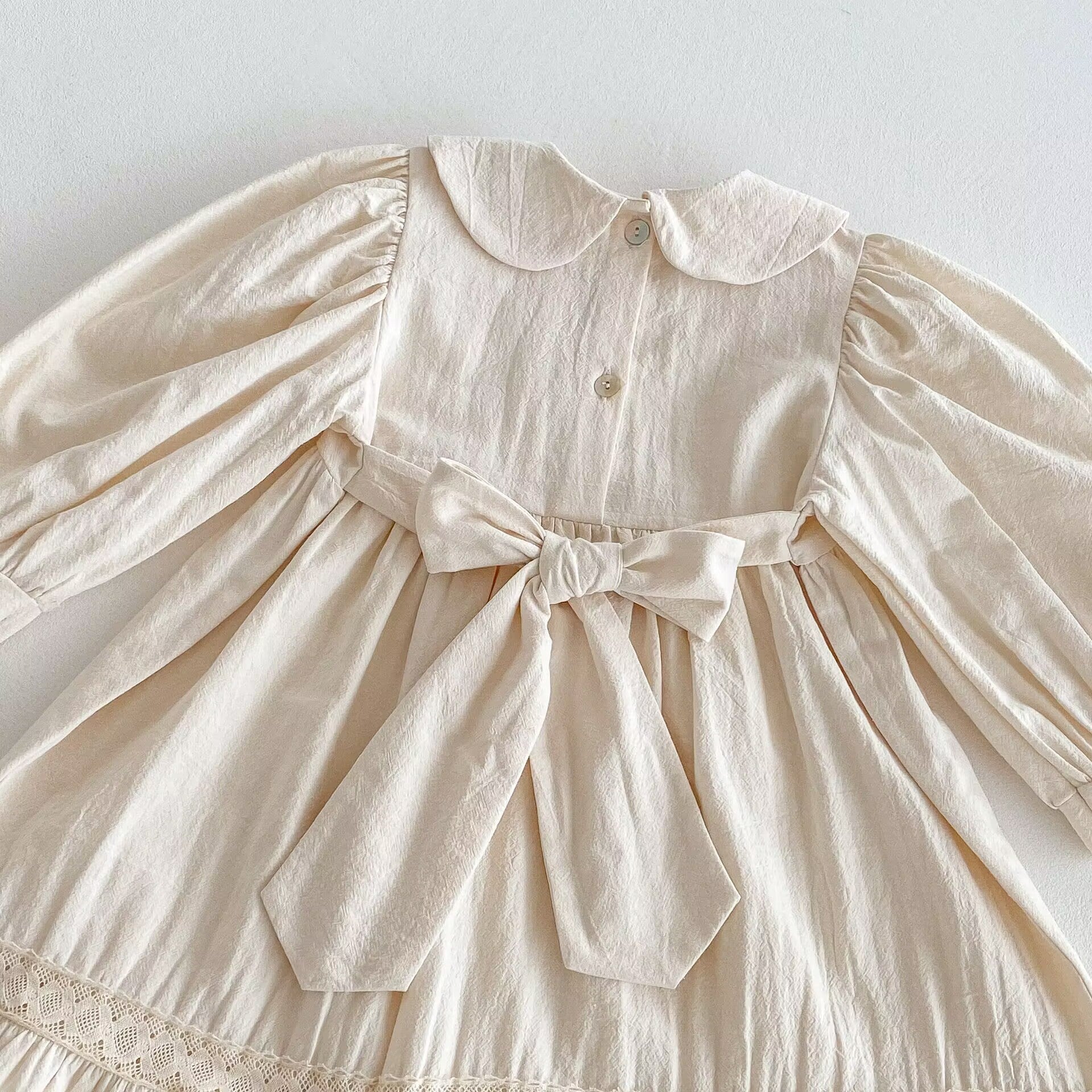 Girl's doll collar bow dress