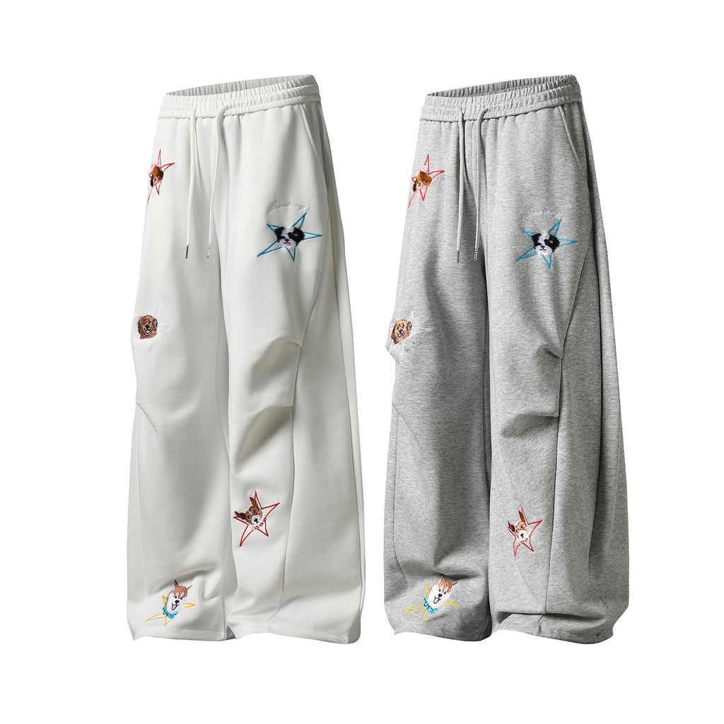 Personality Street Style Sweatpants Cargo Stripe Wide Leg Long Pants for Women