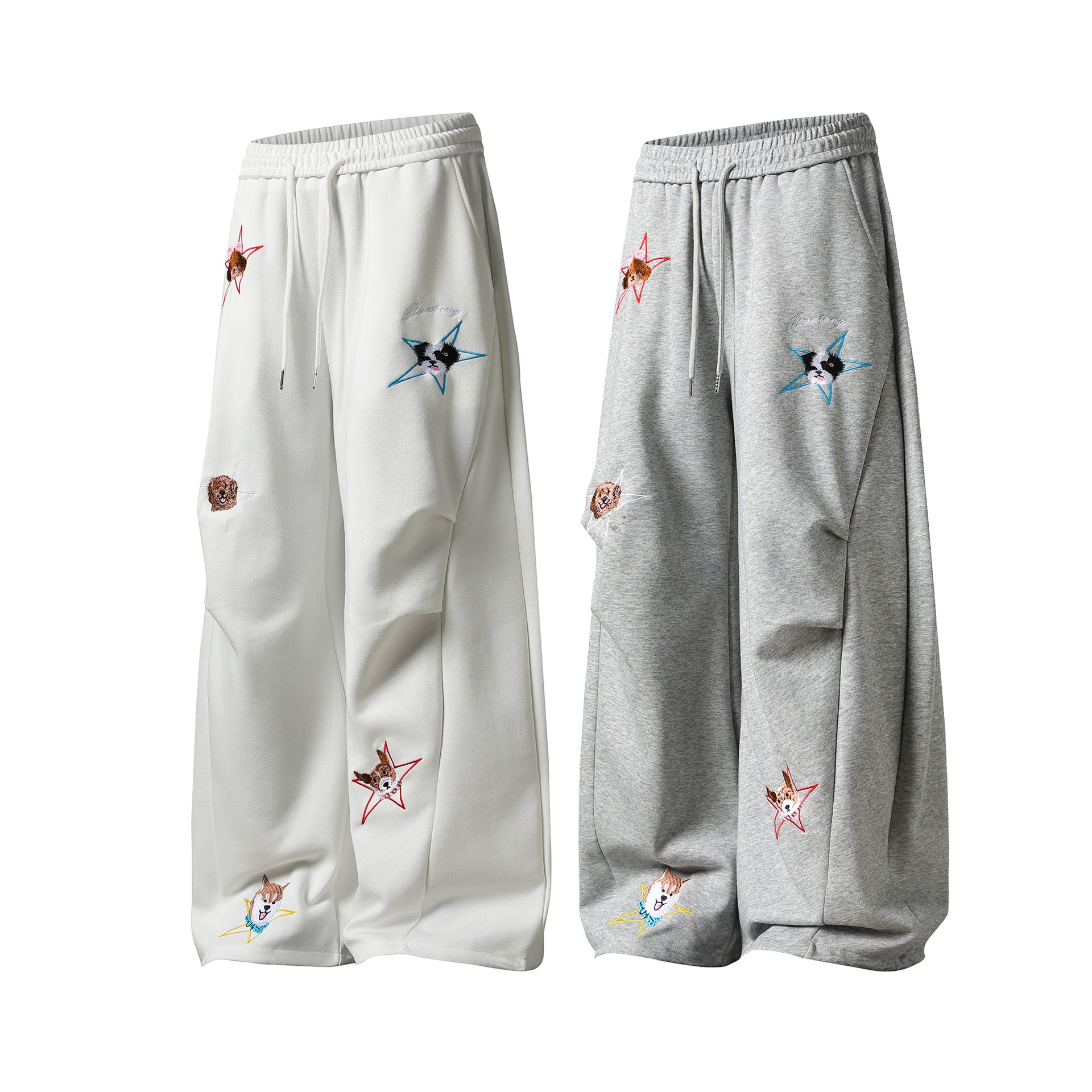 Personality Street Style Sweatpants Cargo Stripe Wide Leg Long Pants for Women