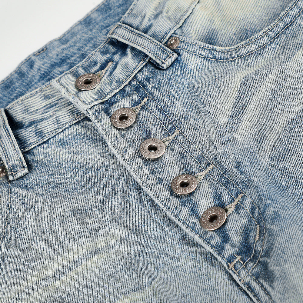 Wash and make old wide leg jeans