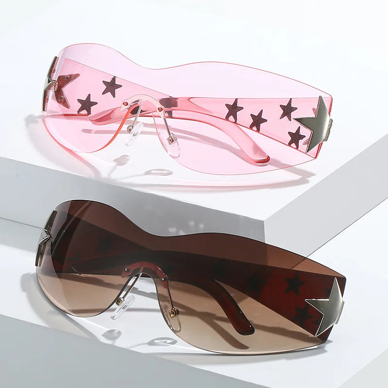 New diamond studded sunglasses five pointed star fashionable glasses